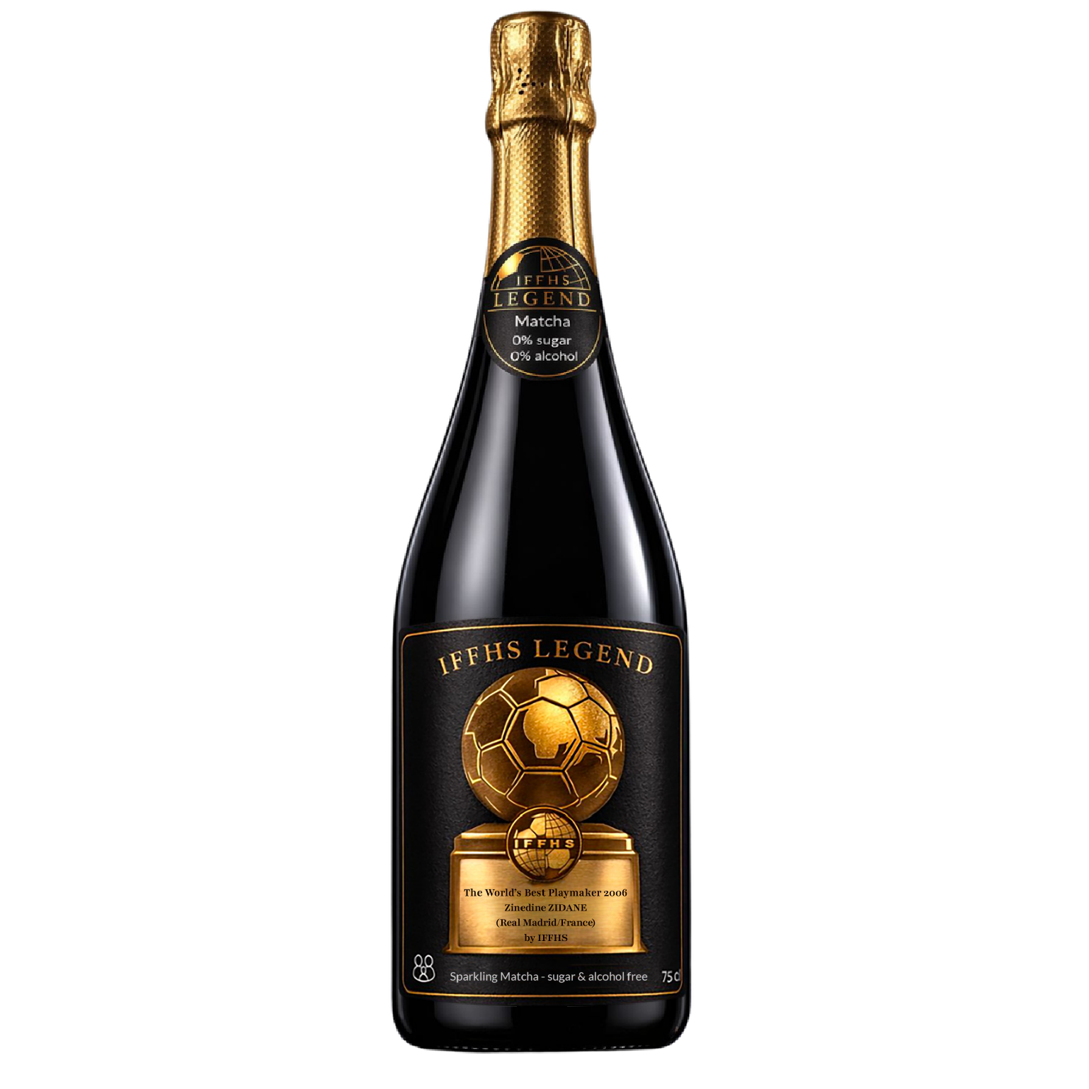 Zinedine Zidane – Sparkling Matcha Collector Edition 2026 IFFHS LEGEND | Boisson pétillante premium